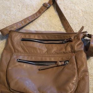 Boho brown leather bag